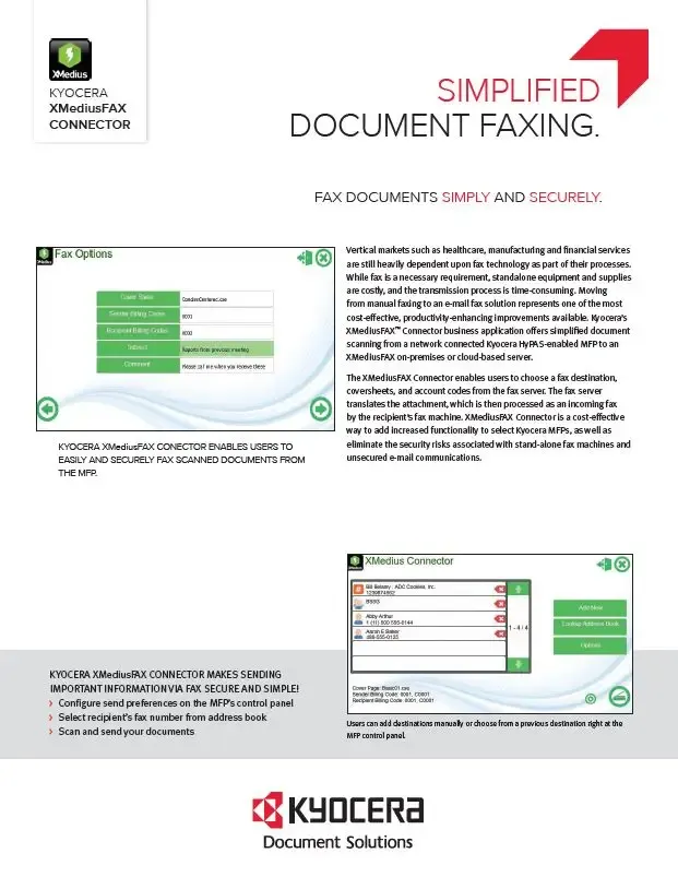 Kyocera, Software, Document Management, Xmediusfax Connector, Mega Business Systems
