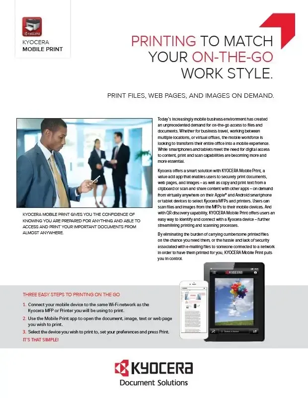 Kyocera, Software, Mobile, Cloud, Kyocera, Mobile Print, Mega Business Systems